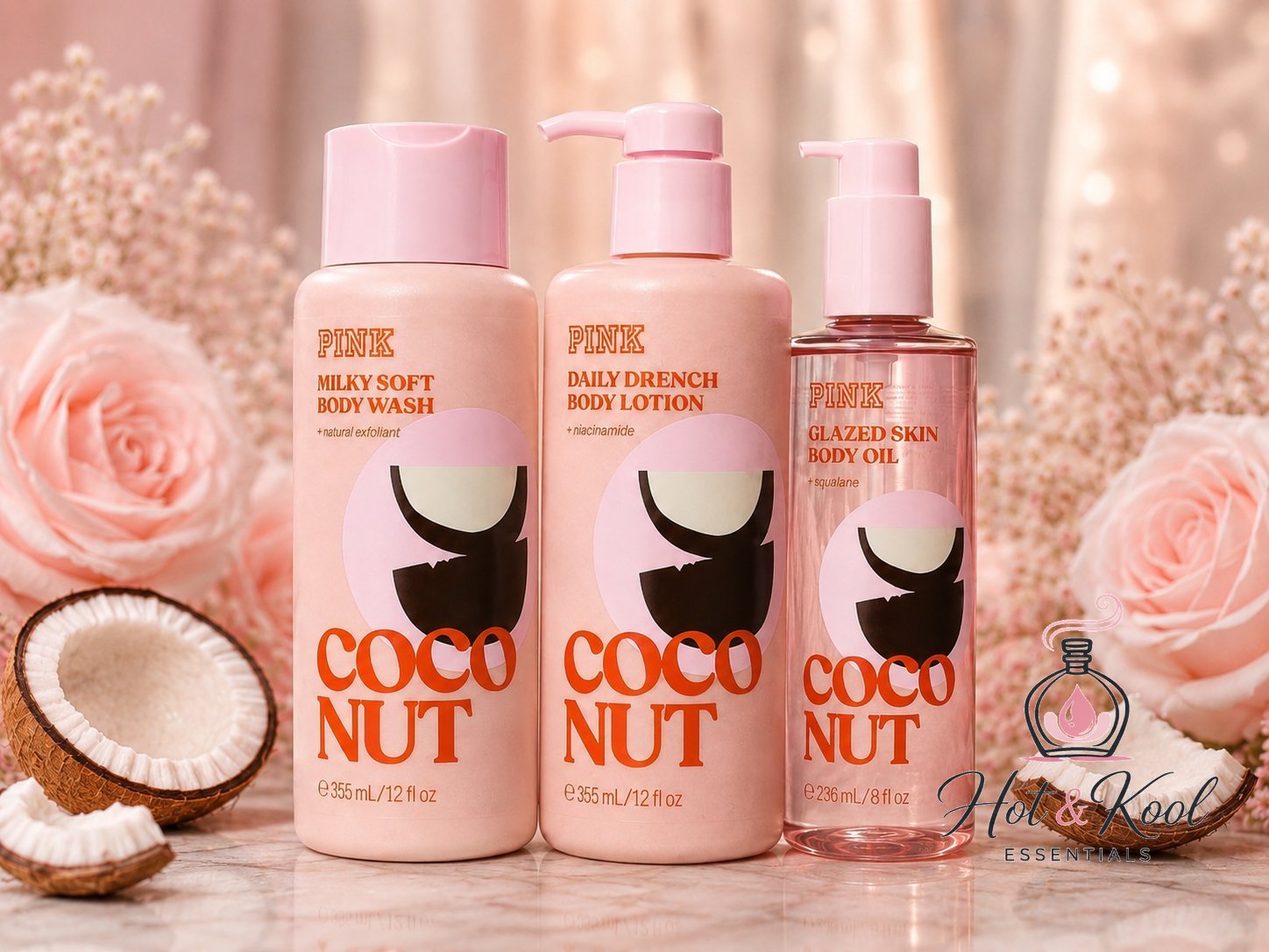 Coconut  Oil,Lotion & Body Wash Set